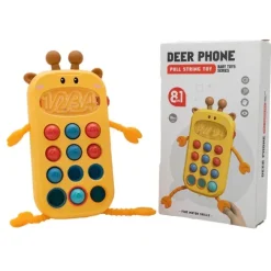 Telefon zabawka żyrafa z silikonowymi przyciskami pop it