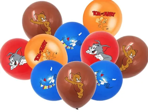 Tom & Jerry Balony gumowe z nadrukiem 12 sztuk
