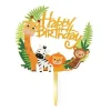 Topper na tort Happy Birthday zwierzątka ZOO Dżungla 15 cm