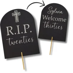 Topper na tort PERSONALIZOWANY dwustronny RIP twenties 30 urodziny