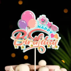 Topper na tort urodzinowy Happy Birthday balony