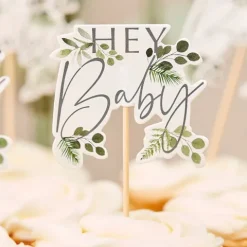 Toppery dekoracyjne, pikery na imprezę Baby Shower 12 szt. Seria Botanical