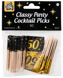 Toppery dekoracyjne, pikery na imprezę 50-ste urodziny 50 szt.