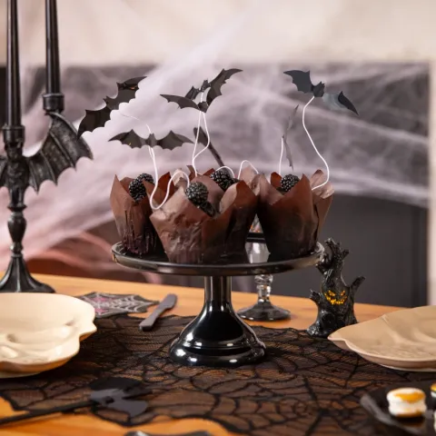 Toppery pikkery na tort Halloween Nietoperze DIY 6 szt.