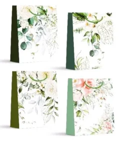Torebka prezentowa kwiaty i liście Floral 24x18x8,5 cm mix wzorów