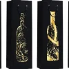 Torebka prezentowa na wino, alkohol czarna ze złotym zdobieniem 35x11x9 cm mix wzorów