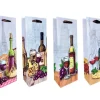 Torebka prezentowa na wino, alkohol z grafiką zabytków 36x13x8,5 cm mix wzorów