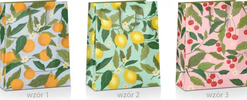 Torebka prezentowa Owoce 23x18x10 cm wzory do wyboru