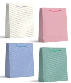 Torebka prezentowa srebrne kropki 16x12x6,5 cm 4 kolory do wyboru