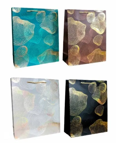 Torebka prezentowa w złota abstrakcja 32x26x10 cm kolory do wyboru