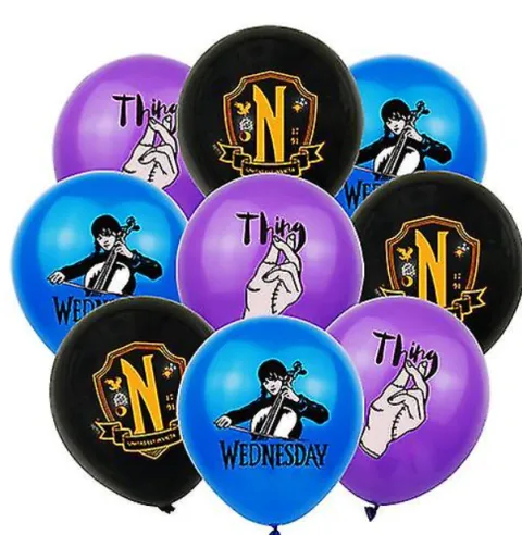 WEDNESDAY balony gumowe z nadrukiem 6 szt. mix