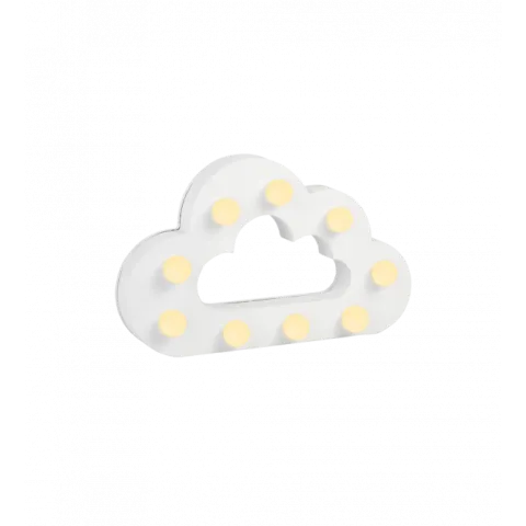 Świecąca Chmurka LED Light Letter, drewniana biała 17x12 cm