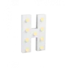 Świecąca Litera LED "H" Light Letter, drewniana biała 17x12 cm