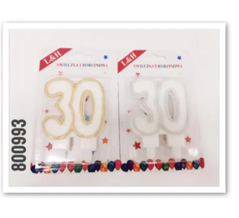 Świeczka urodzinowa na tort "30"