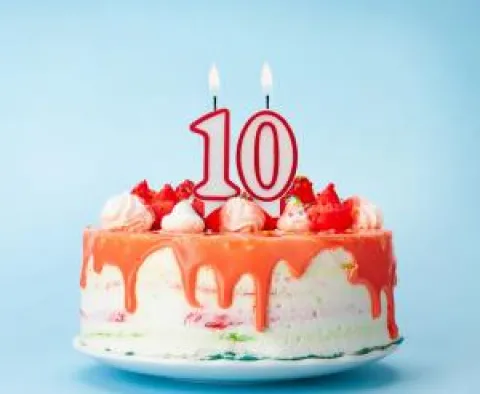 Świeczka urodzinowa cyfra 1 biała czerwony kontur 7 cm