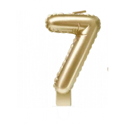 Świeczka urodzinowa cyfra 7 jak balon foliowy złota