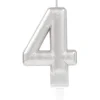 Świeczka urodzinowa cyfra 4 srebrna 9,3 cm