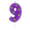 Świeczka urodzinowa "9" GROCHY 6cm