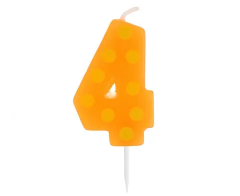 Świeczka urodzinowa "4" GROCHY 6cm