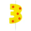 Świeczka urodzinowa "3" GROCHY 6cm