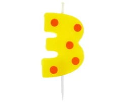 Świeczka urodzinowa "3" GROCHY 6cm