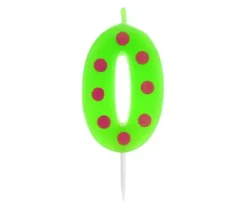 Świeczka urodzinowa "0" GROCHY 6cm