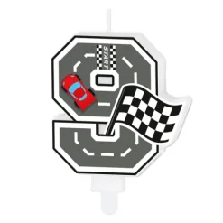 Świeczka urodzinowa Wyścigówki Race cyfra 9