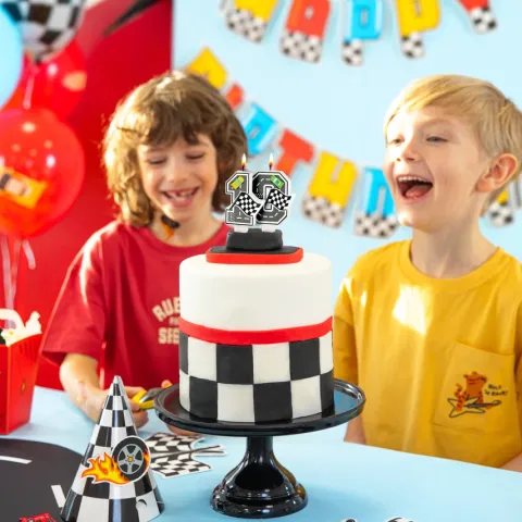 Świeczka urodzinowa Wyścigówki Race cyfra 2