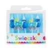 Świeczki pikery WÓZKI BUTELKI niebieskie 5 szt
