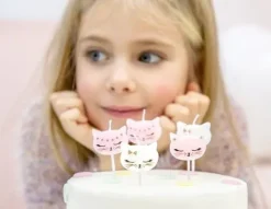 Świeczki na tort pikery KOTEK 6 szt.