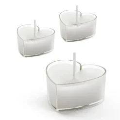 Świeczki serca, podgrzewacze tealight białe 10 szt.