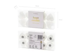 Świeczki serca, podgrzewacze tealight białe 10 szt.