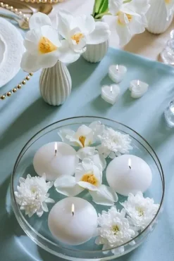 Świeczki serca, podgrzewacze tealight białe 10 szt.