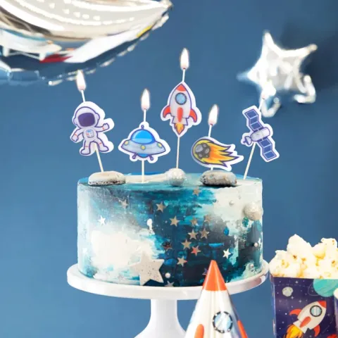 Świeczki urodzinowe pikery na tort KOSMOS 5 szt.