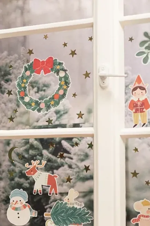 Świąteczne Naklejki na okno 40 szt. mix