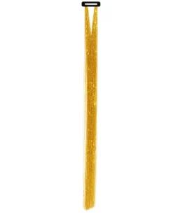 Włosy syntetyczne pasemka brokatowe złote 50 cm x 3 szt.