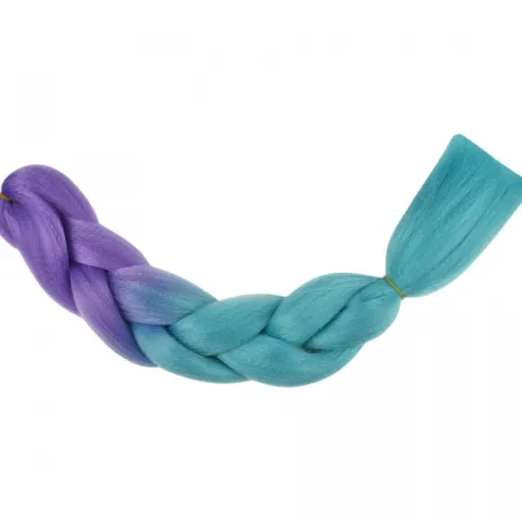 Włosy syntetyczne warkocze warkoczyki 60 cm OMBRE - fioletowo turkusowe