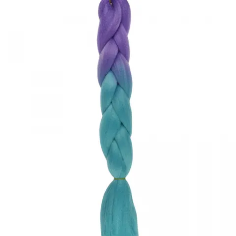 Włosy syntetyczne warkocze warkoczyki 60 cm OMBRE - fioletowo turkusowe