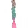 Włosy syntetyczne warkocze warkoczyki 60 cm OMBRE - różowo turkusowe