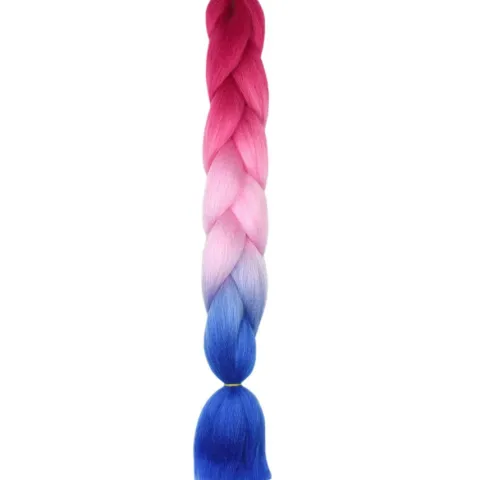 Włosy syntetyczne warkocze warkoczyki 60 cm OMBRE - różowo niebieskie