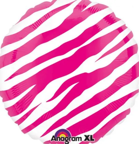 Wzory zwierzęce okrągły balon foliowy Anagram 18'' zebra