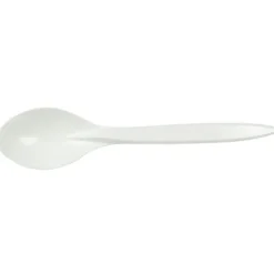 Łyżki wielorazowe białe, z tworzywa sztucznego 18 cm zestaw 8 sztuk
