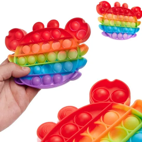 Zabawka sensoryczna Push Bubble Pop Fidget - krab tęczowy