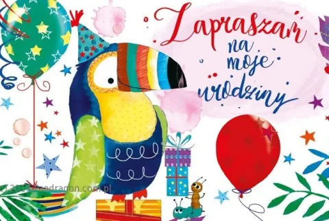 Zaproszenie urodzinowe tukan "Zapraszam na moje urodziny"