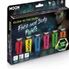 Zestaw Farby świecące w ciemności i UV MOON Glow 6 x 12ml