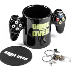 ZESTAW gracza GAME OVER kubek, podkładka, breloki