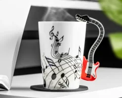 Zestaw muzyka duo - Kubek GITARA ELEKTRYCZNA CZERWONA + podkładka
