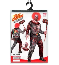 Zły Klaun Halloween szybki strój dla dorosłych